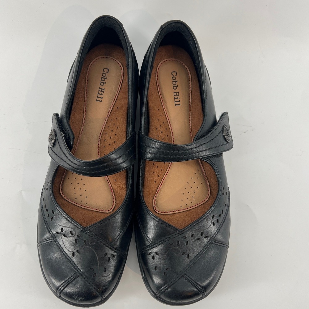 Mary Janes Cobb Hill By Rockport Shoes Women 8M Petra Black Leather